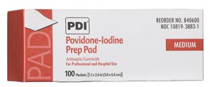 PDI PVP  IODINE PREP PAD : B40600 BX $7.02 Stocked