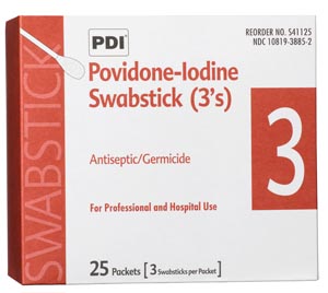 PDI PVP IODINE SWABSTICK : S41125 CS $77.18 Stocked