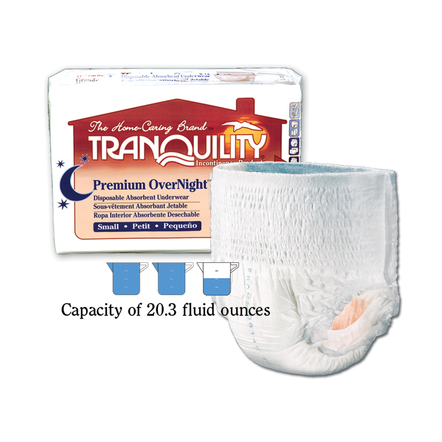 PRINCIPLE BUSINESS TRANQUILITY® PREMIUM OVERNIGHT DISPOSABLE ABSORBENT UNDERWEAR : 2114 PK